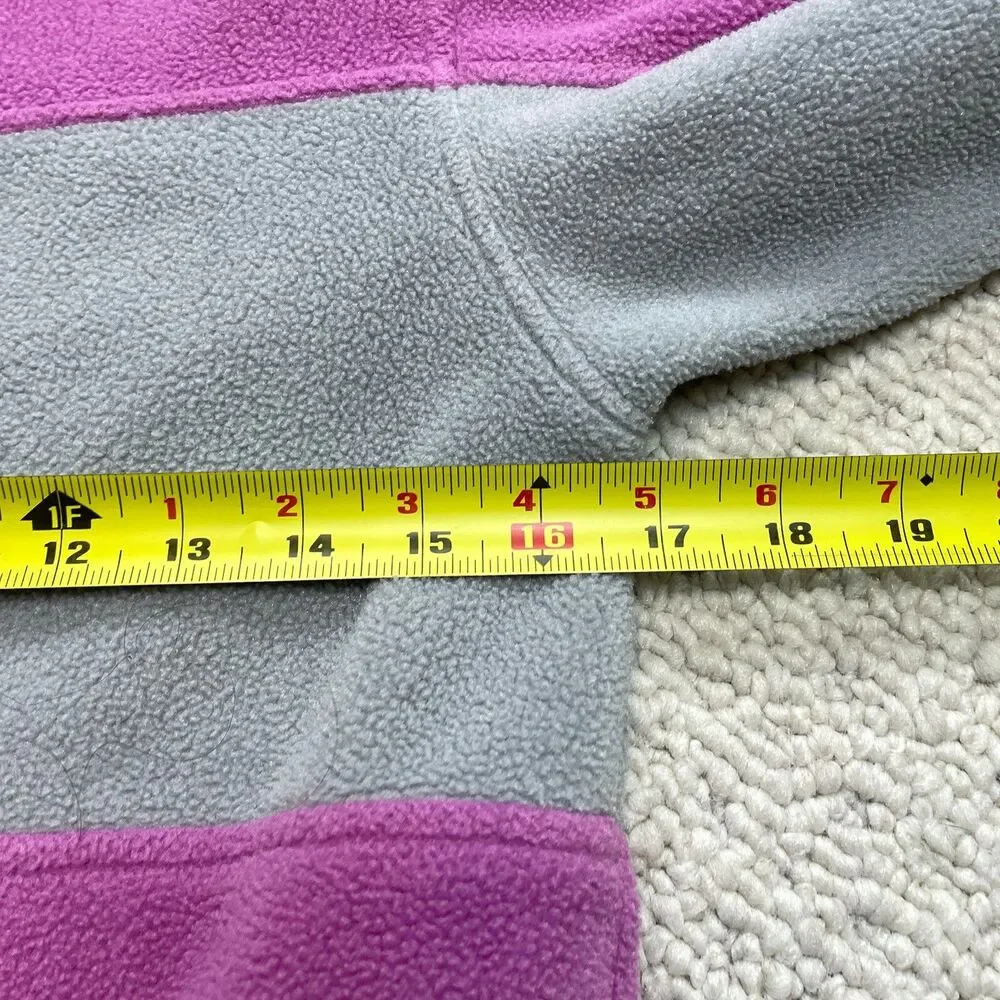 Toma Jacket Girls 12 Purple Polar Fleece Full Zip High Neck Pockets Malden Mills